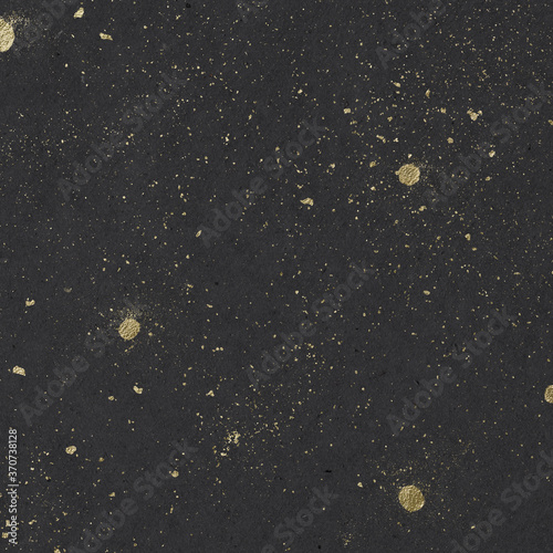 Metallic Champagne Gold Sprinkled Pattern on Kraft Paper Background © VanSArt