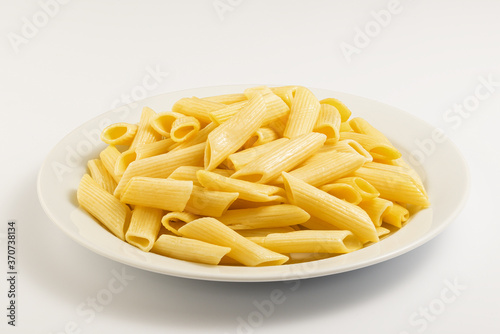 Italian pasta on a white plate