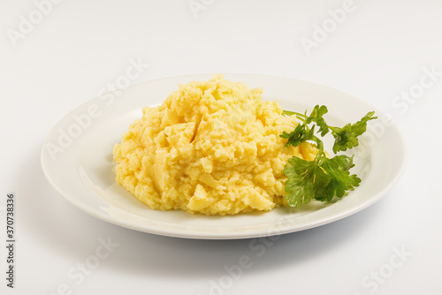 mashed potatoes on a white plate