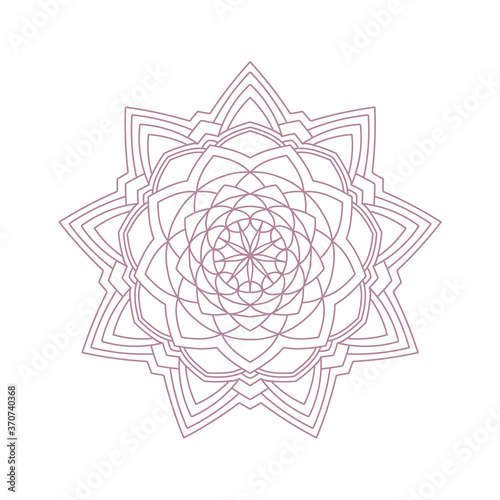 Floral mandala lacy pattern. Coloring book page element.