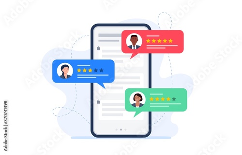 Carta da parati Feedback customers review on a phone screen