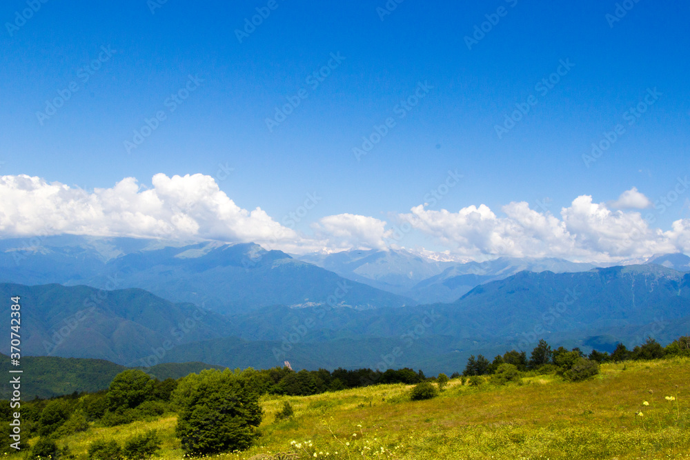 Fototapeta premium Mountains landscape and view in Racha, Georgia
