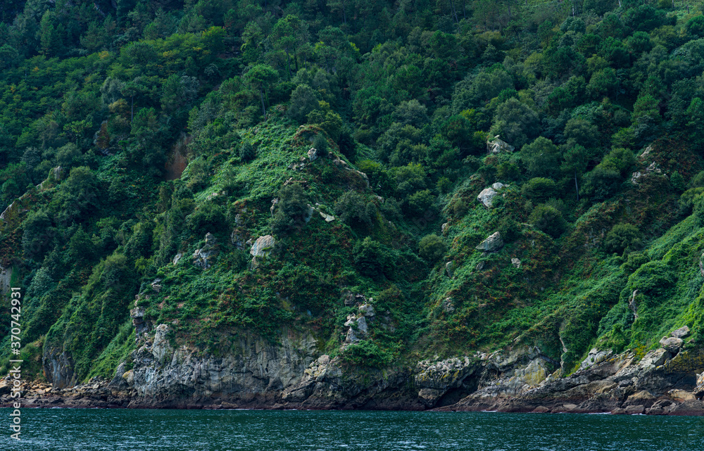 Maritime entrance to the harbour, Pasaia town, Jaizkibel Mountain range, Gipuzkoa province, Basque Country, Spain, Europe Maritime entrance to the harbour, Pasaia town, Jaizkibel Mountain range, Gipuzkoa province, Basque Country, Spain, Europe