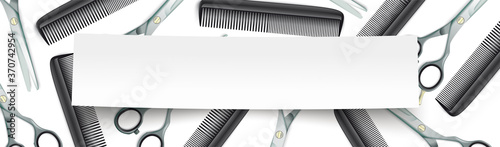 Scissors Combs Paper Banner Header