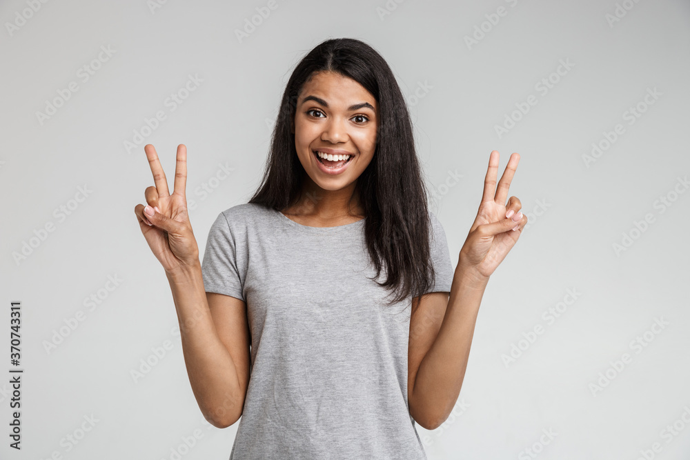 Attractive african american woman standing Attractive african american woman standing