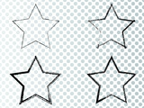 Textured Star used for stamps, banners. Icon.