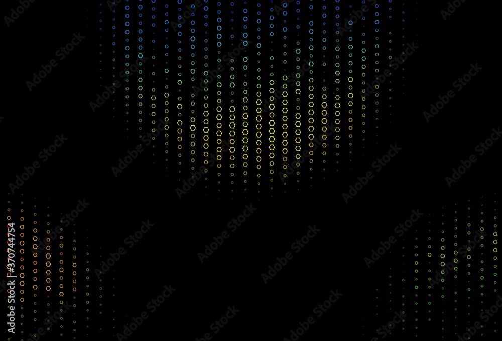Dark Blue, Yellow vector backdrop with hexagons. Dark Blue, Yellow vector backdrop with hexagons.