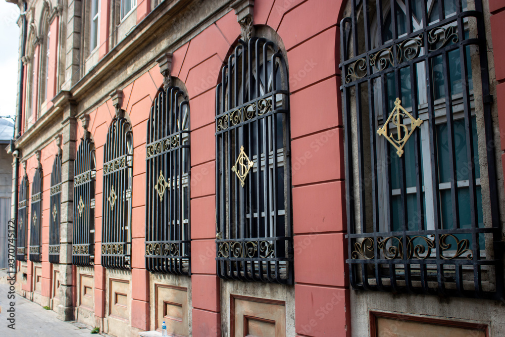 Fototapeta premium The windows of a historical building.