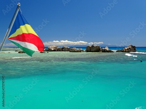 Seychelles  La Digue island  entrance to the La Passe harbor