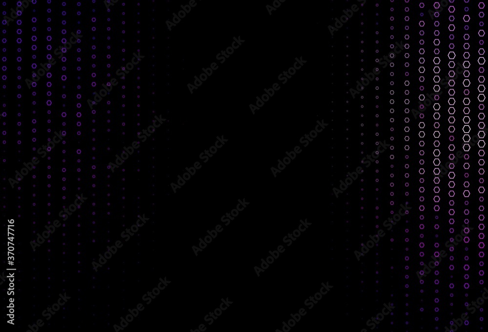 Dark Purple vector template in hexagonal style.