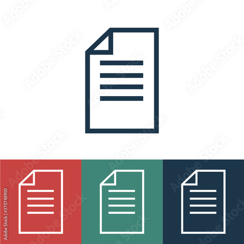 Linear vector icon with documents