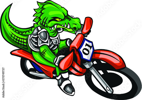 crocodile rider on a white background