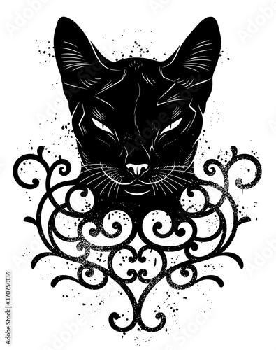 Cat with floral pattern
