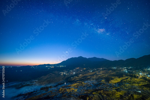 Milky Way of Yuanyang rice terrace, Yunnan, China © Philip