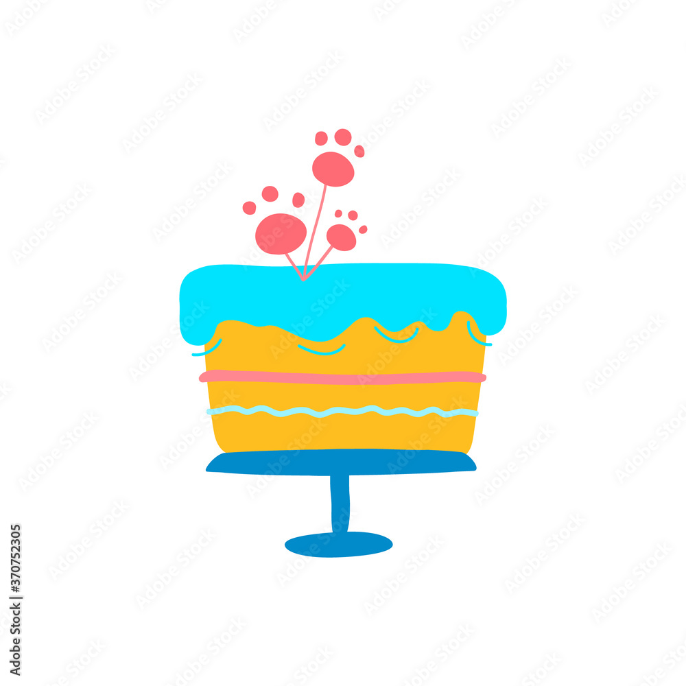 delicious dog treats. Goodies for the party Your dogs birthday. Vector illustration of dog cakes