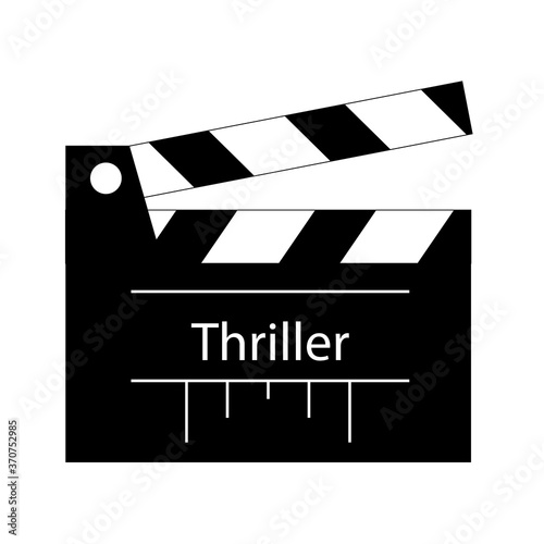 Thriller on clapperboard sign white background eps ten