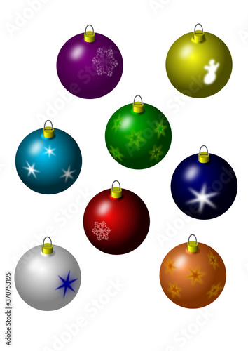 Selection of Christmas bulbs ornaments
