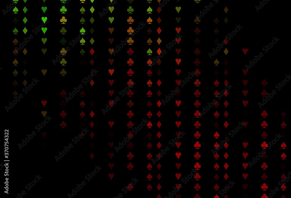 Dark Green, Red vector layout with elements of cards. Dark Green, Red vector layout with elements of cards.