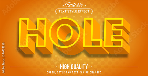 Editable text style effect - Hole theme style.