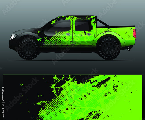 truck and vehicle Graphic vector. Racing background for vinyl wrap and decal