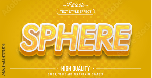 Editable text style effect - Sphere theme style.