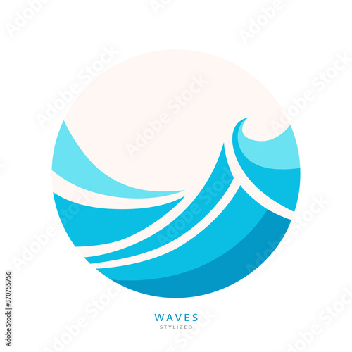 Water Wave Logo abstract design. Cosmetics Surf Sport .Logotype concept. Aqua icon.