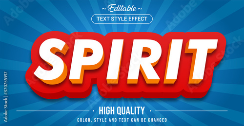 Editable text style effect - Spirit theme style.