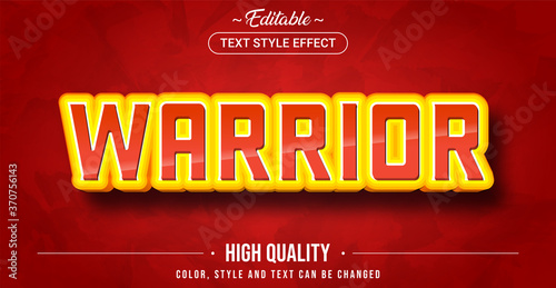 Editable text style effect - Warrior theme style.