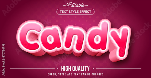 Editable text style effect - Candy theme style.
