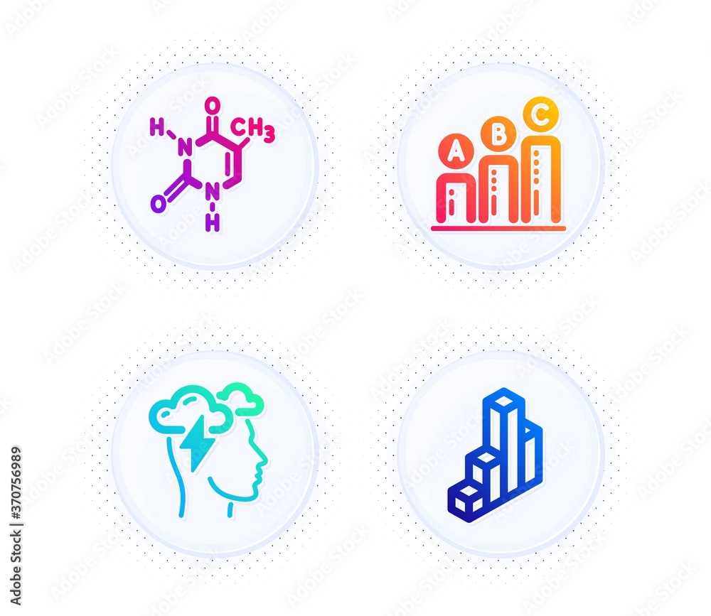 Chemical formula, Graph chart and Mindfulness stress icons simple set. Button with halftone dots. 3d chart sign. Chemistry, Growth report, Cloud storm. Presentation column. Science set. Vector Chemical formula, Graph chart and Mindfulness stress icons simple set. Button with halftone dots. 3d chart sign. Chemistry, Growth report, Cloud storm. Presentation column. Science set. Vector