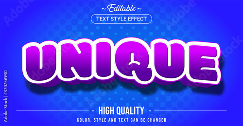 Editable text style effect - Unique theme style.