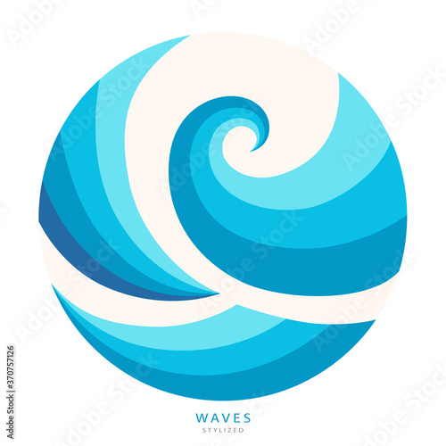 Water Wave Logo abstract design. Cosmetics Surf Sport .Logotype concept. Aqua icon.