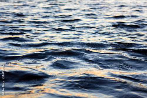 Water surface of the river in the evening