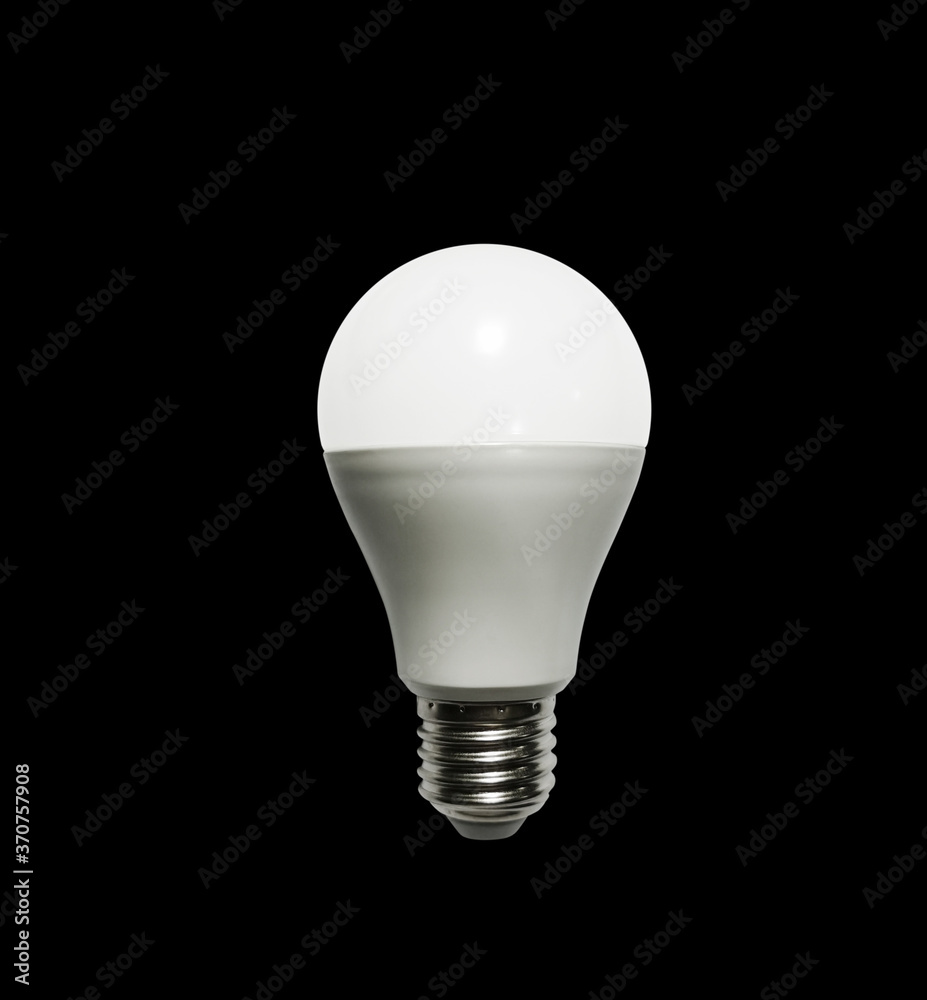 LED bulb isolated on dark background. Copy space. Idea concept LED bulb isolated on dark background. Copy space. Idea concept