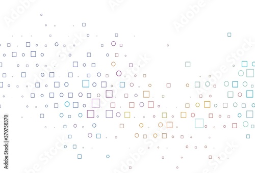 Light Multicolor, Rainbow vector pattern with spheres, squares.