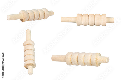 Фотография cricket wicket bails collection isolated on white background, wooden cricket bai