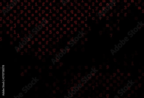 Dark Red vector pattern with ABC symbols.