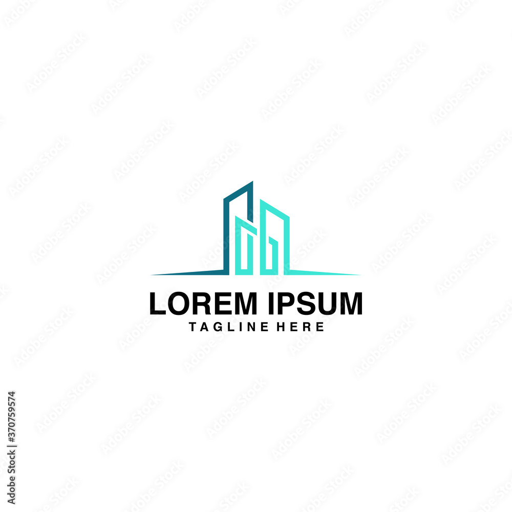 Apartment Building, Hotel, Residential Logo Vector Icon Illustration