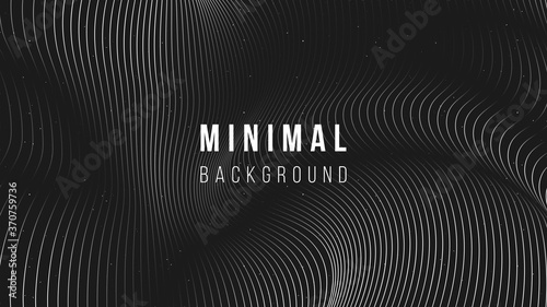 Abstract background illustration. Black and white wawy lines. Color name eerie black. Creative concept. Eps10 vector.