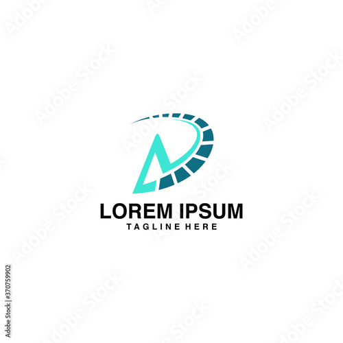 Free Download Initials A With Speedometer Logo Vector Icon Illustration - GFXLoad