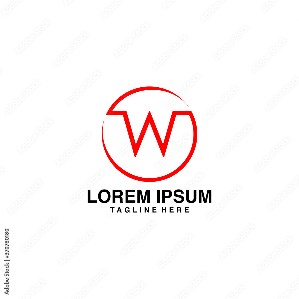 Initials W With Circle Logo Vector Icon Illustration Initials W With Circle Logo Vector Icon Illustration