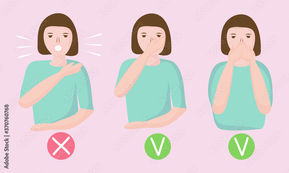 How to sneeze or cough properly, to prevent the spread of viruses. you have to close your mouth with hand. people with a cold and a disease sneeze. Preventive measures against coronavirus infection How to sneeze or cough properly, to prevent the spread of viruses. you have to close your mouth with hand. people with a cold and a disease sneeze. Preventive measures against coronavirus infection