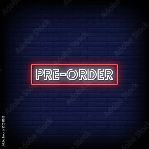Pre-Order Neon Signs Style Text Vector