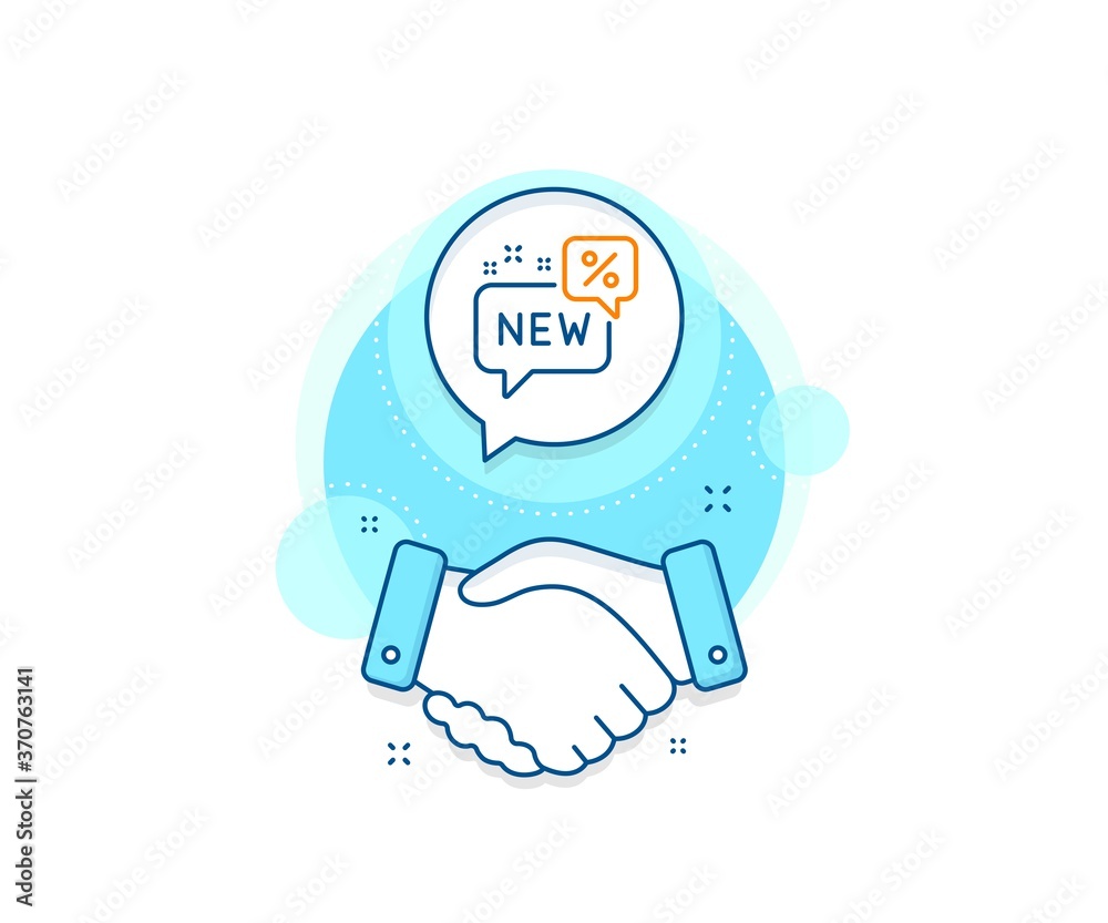 Sale shopping sign. Handshake deal complex icon. New discount line icon. Clearance symbol. Agreement shaking hands banner. New sign. Vector Sale shopping sign. Handshake deal complex icon. New discount line icon. Clearance symbol. Agreement shaking hands banner. New sign. Vector