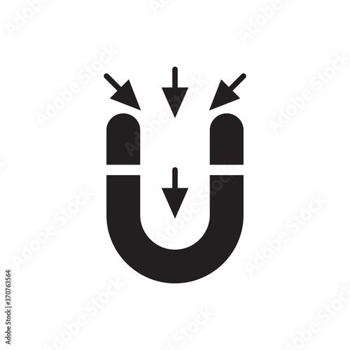 Magnet attracting icon black vector illustration