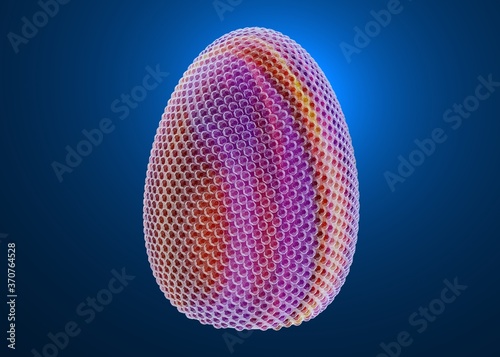 3d rendering of an abstract egg with scales