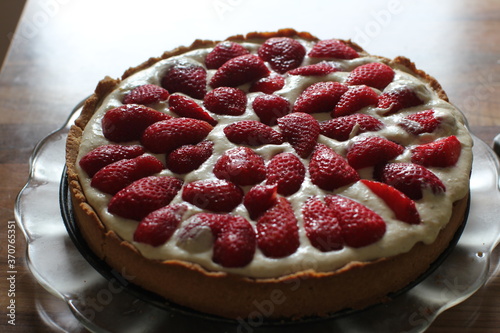 strawberry cake close up