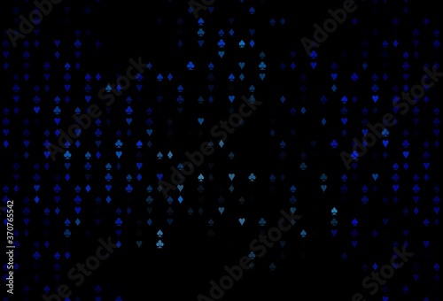 Dark BLUE vector pattern with symbol of cards.