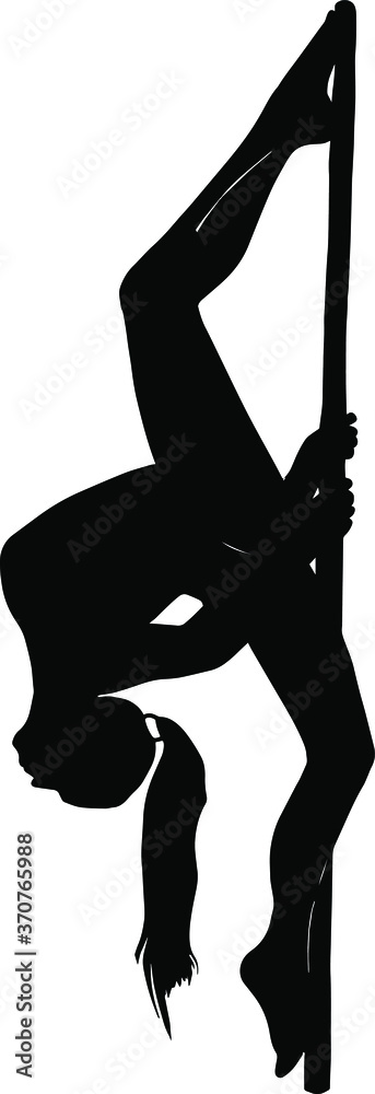 Illustration Of A Sports Girl On A Pylon Pole Dancing Stripper Pole Dance For Printing 