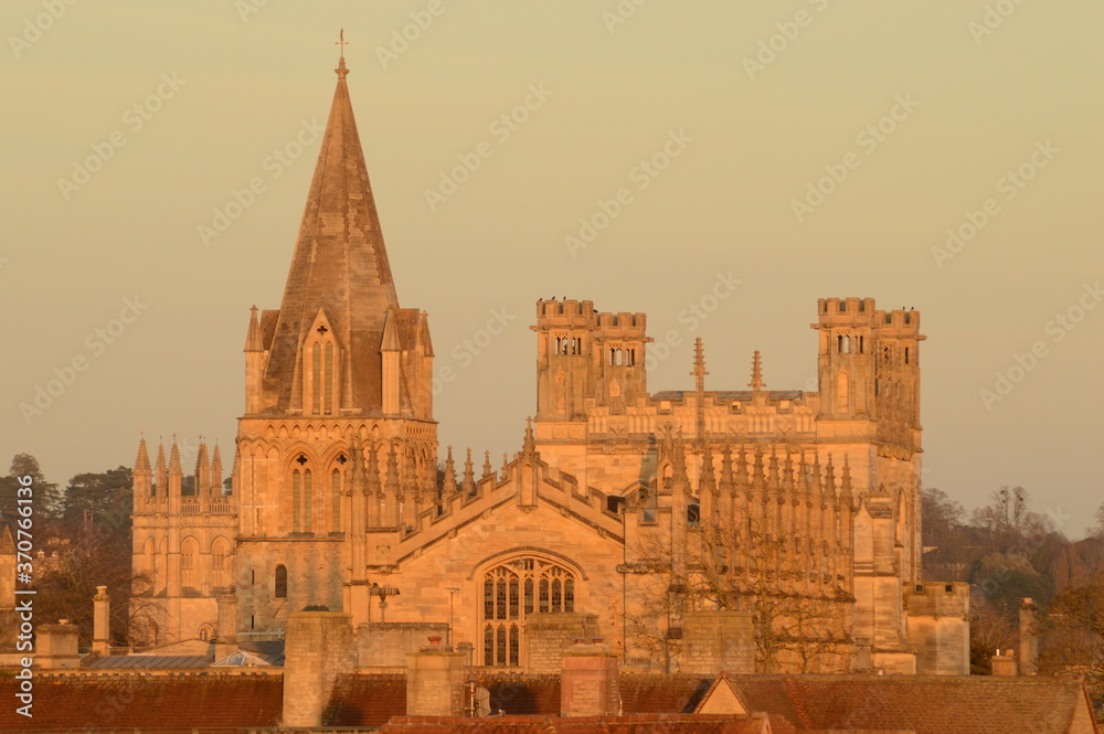 Christchurch Cathedral Oxford at sunset